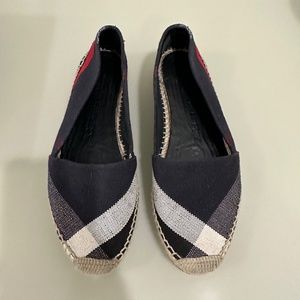 BURBERRY Hodgeson Check Canvas Espadrille Flats - Size 37 or US 7-Almost New